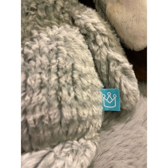 Manhattan Toy Gray White Chenille 12” Bunny Rabbit Plush Stuffed Animal Floppy E - Picture 3 of 7